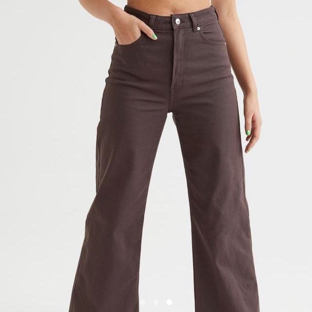 h&m wide leg twill pants